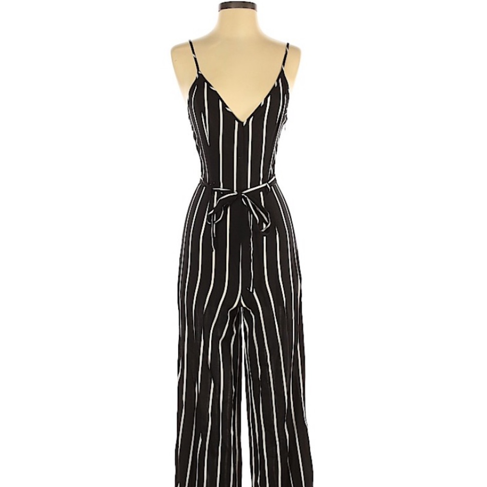 Forever 21 striped jumpsuit